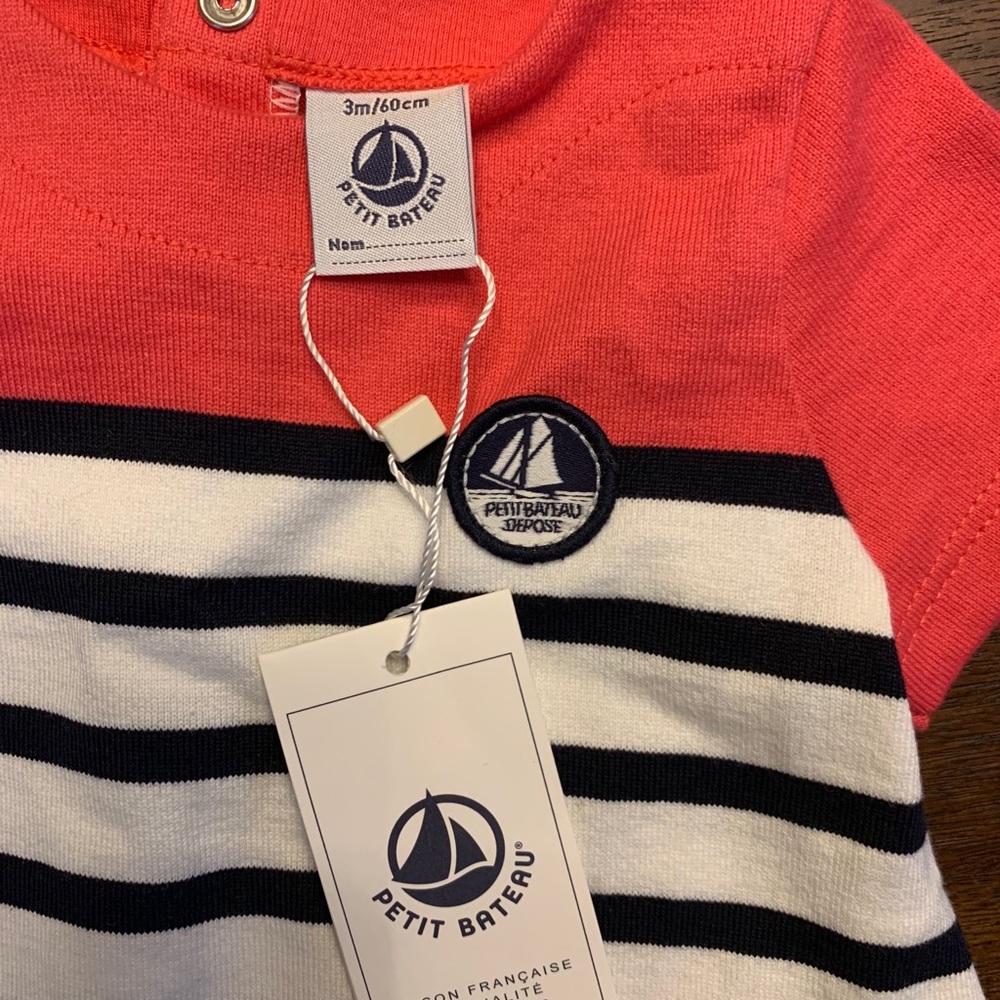 *NEW W/ TAGS* Petit Bateau baby dress (3M) - Picture 3 of 4